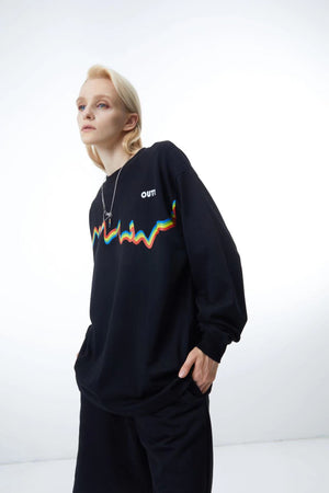 Open image in slideshow, &quot;Rainbow Electricity&quot; Black Long-Sleeve Shirt (Limited Edition)
