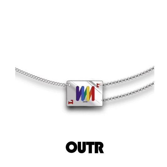 OUTR The L Rainbow Poker Necklace, Pride jewelry image