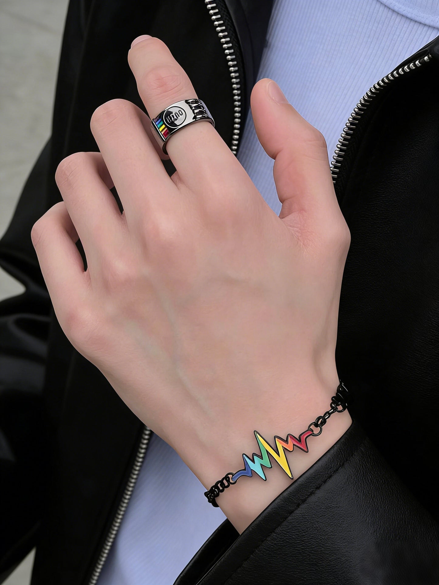 OUTR Pulse Bracelet, modern LGBTQ jewelry gift image
