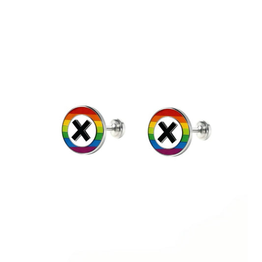OUTR Signal Studs, Pride earrings and LGBTQ jewelry image