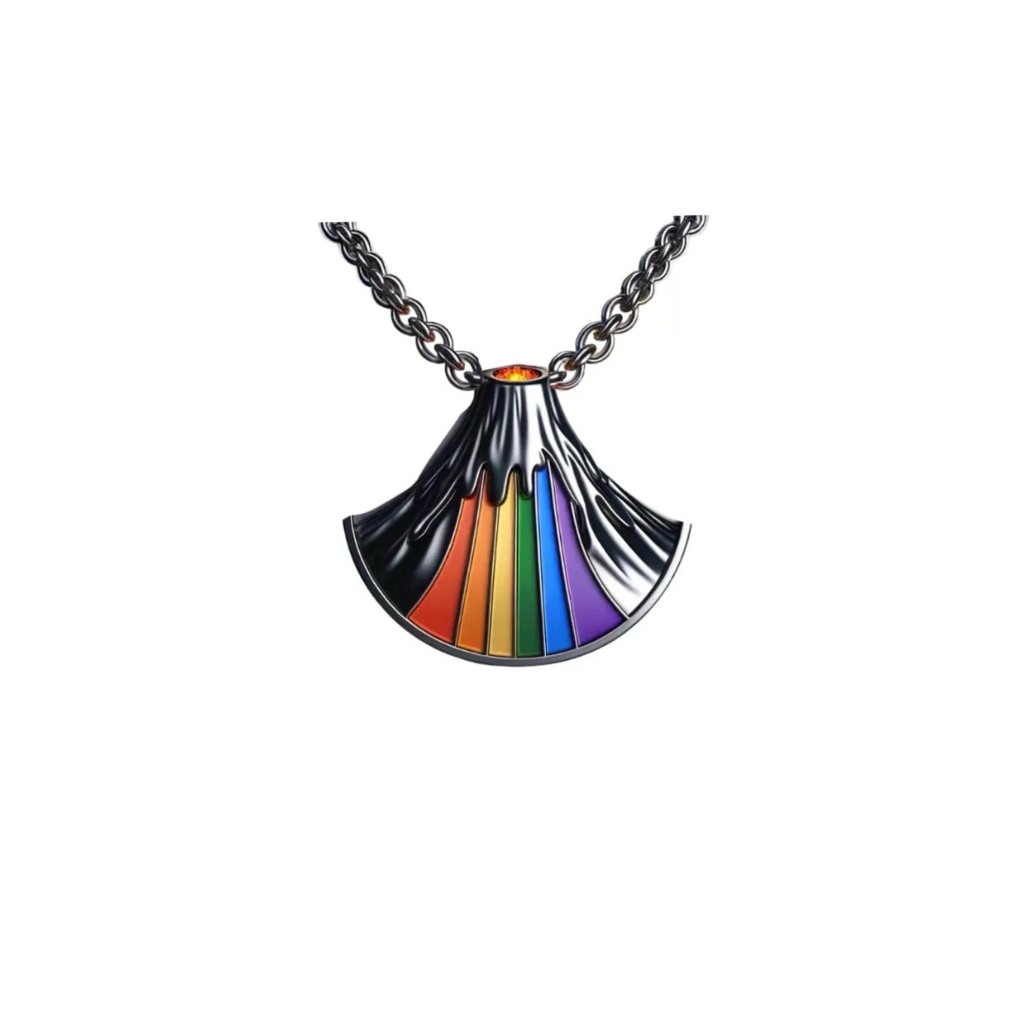 OUTR Under Fuji Necklace, rainbow Pride jewelry image