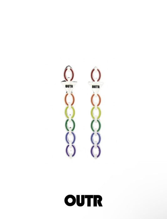 OUTR Rainbow Punk Earrings, Pride earrings and LGBTQ gift image