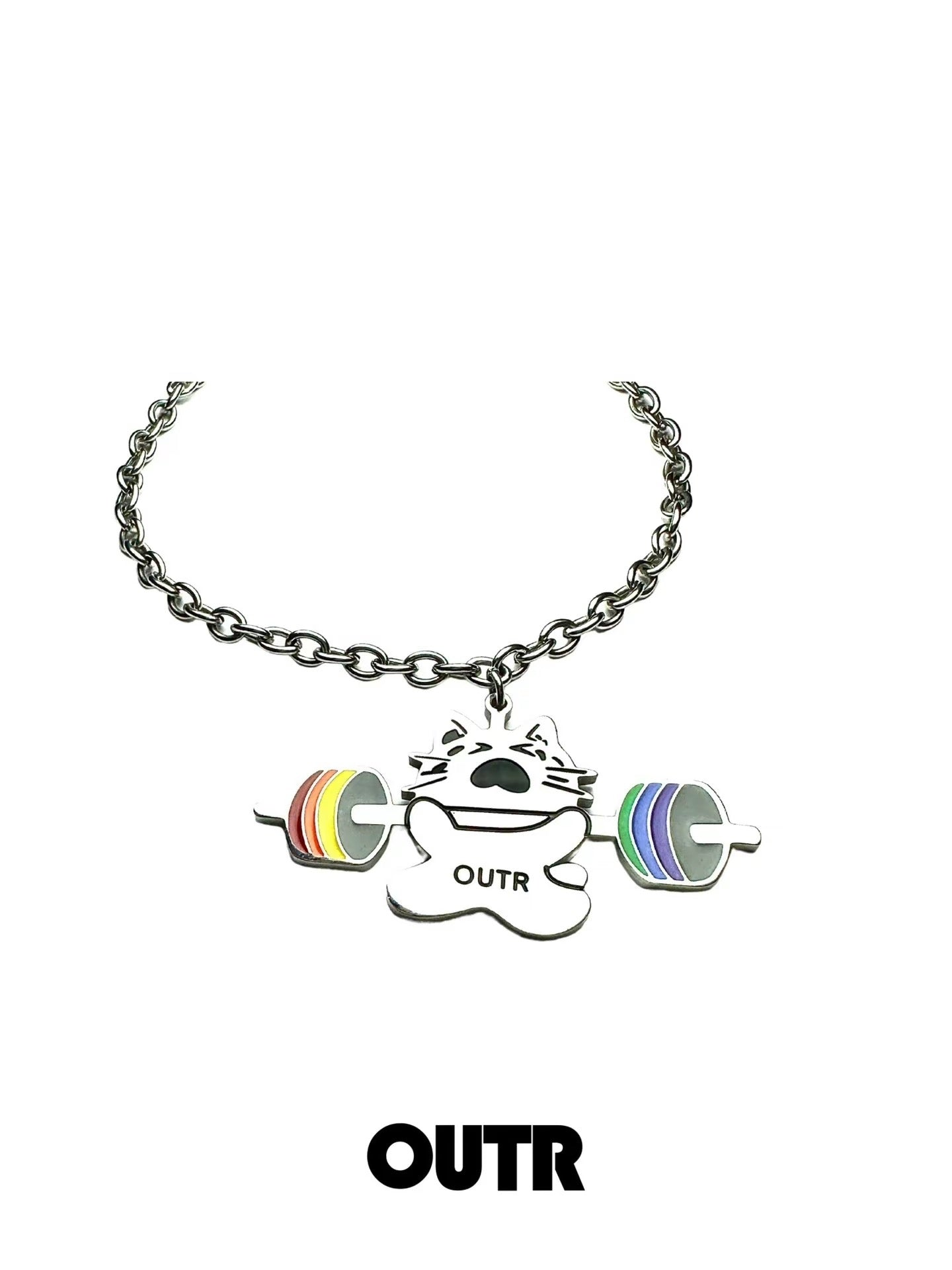 Rainbow Fitness Kitty Necklace