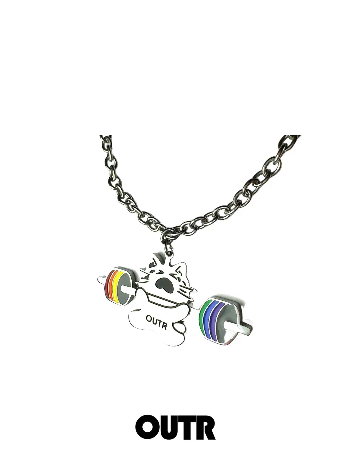 Rainbow Fitness Kitty Necklace