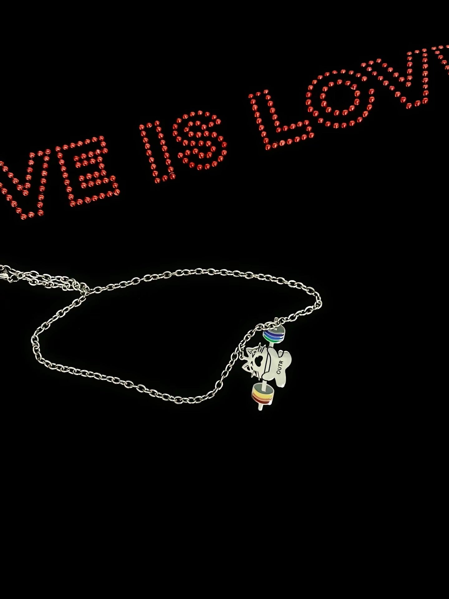 Rainbow Fitness Kitty Necklace