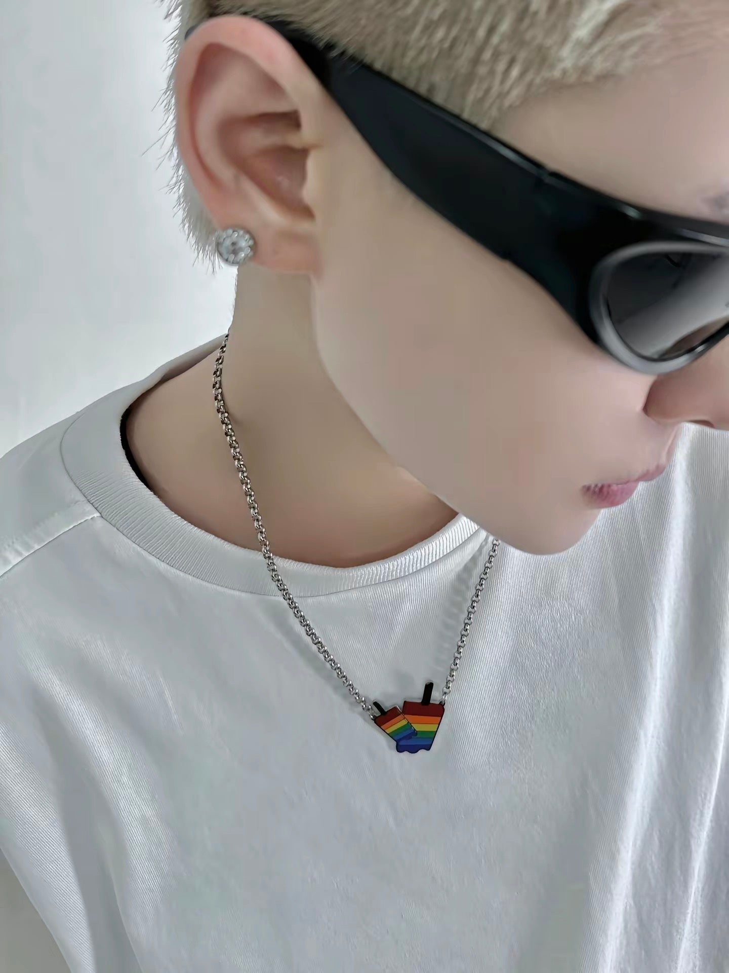 OUTR Rainbow Summer Echo Necklace, contemporary queer jewelry image