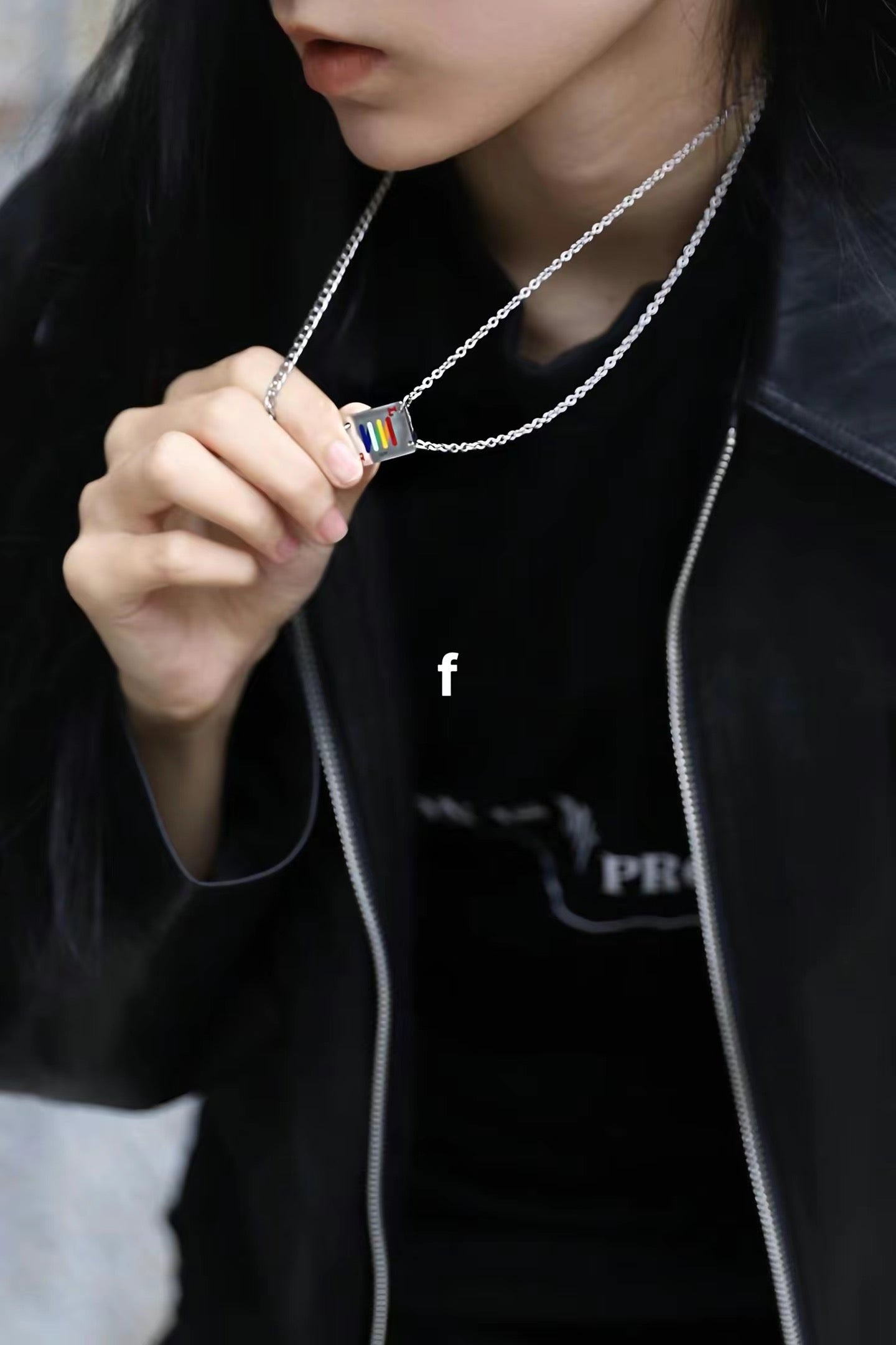 "The L" Rainbow Poker Necklace