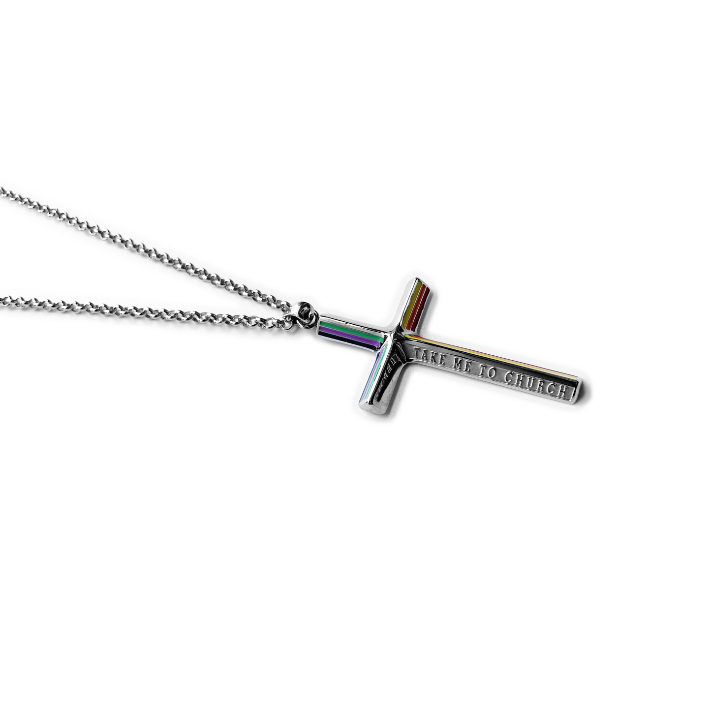 OUTR Beyond Cross Necklace, modern LGBTQ jewelry gift image