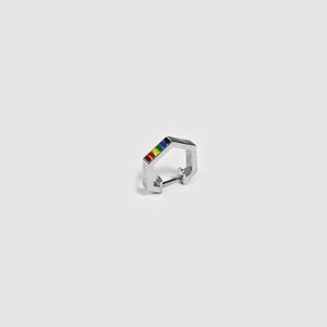 Rainbow silver earring