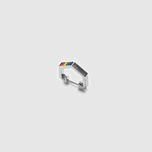 Rainbow silver earring